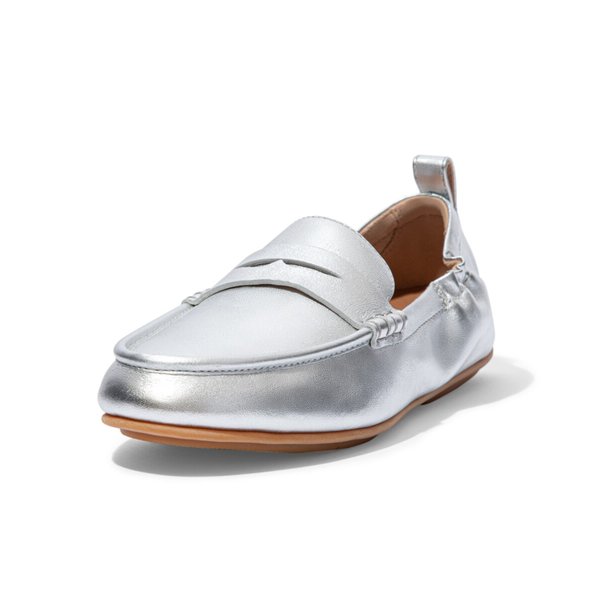 ALLEGRO Metallic Leather Penny Loafers