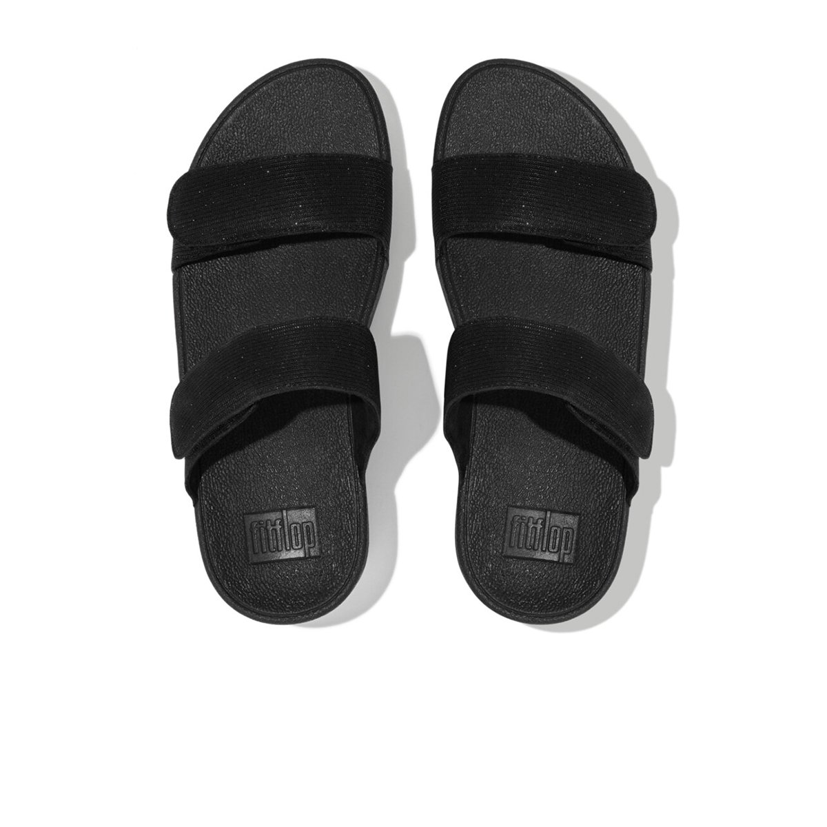 LULU Women's Adjustable Shimmerlux Slides - All Black (FZ9-090 ...