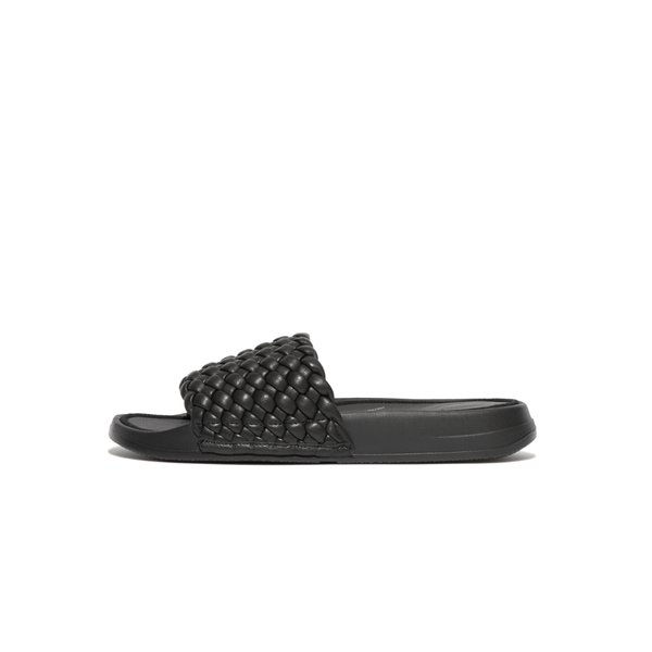 iQUSHION Woven-Leather Slides
