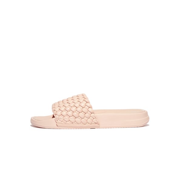 iQUSHION Woven-Leather Slides