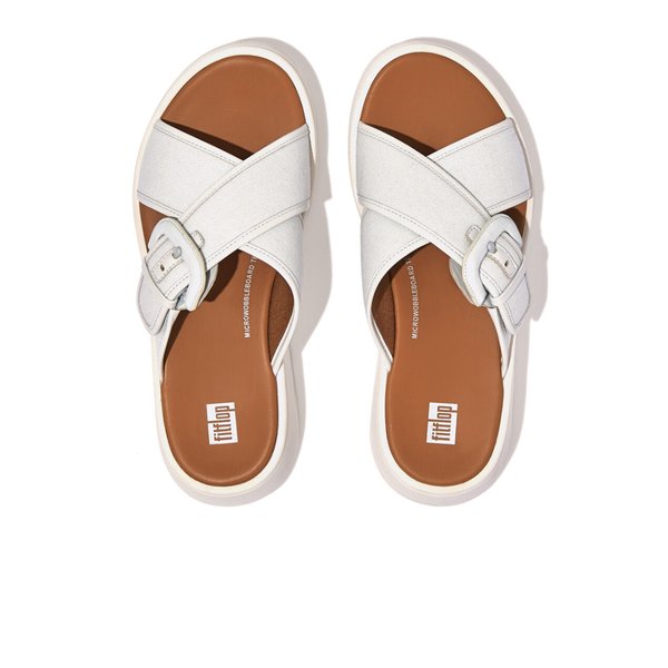 F-MODE Buckle Canvas Flatform Cross Slides 