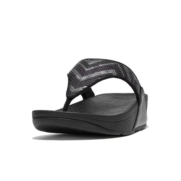 LULU Sequin Zigzag Toe-Post Sandals