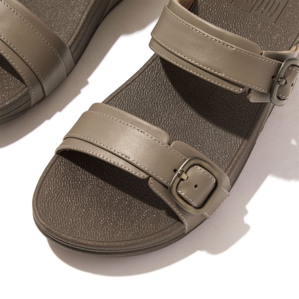 LULU Adjustable Leather Slides