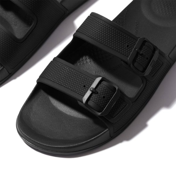 IQUSHION Mens Two-Bar Buckle Slides 
