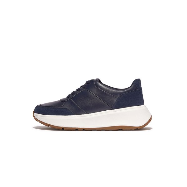 F-MODE Leather/Suede Flatform Sneakers 