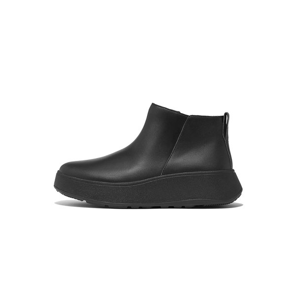 F-MODE Leather Flatform Zip Ankle Boots 