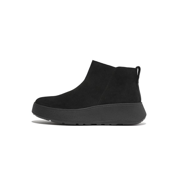 F-MODE Suede Flatform Zip Ankle Boots 