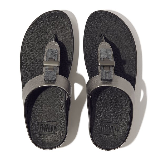 FINO Resin-Lock Leather Toe-Post Sandals 
