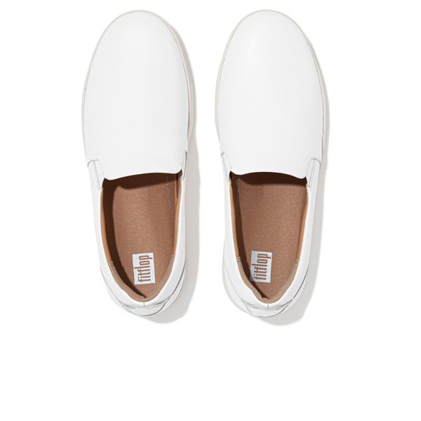 Rally Leather Slip-On Skate Trainers