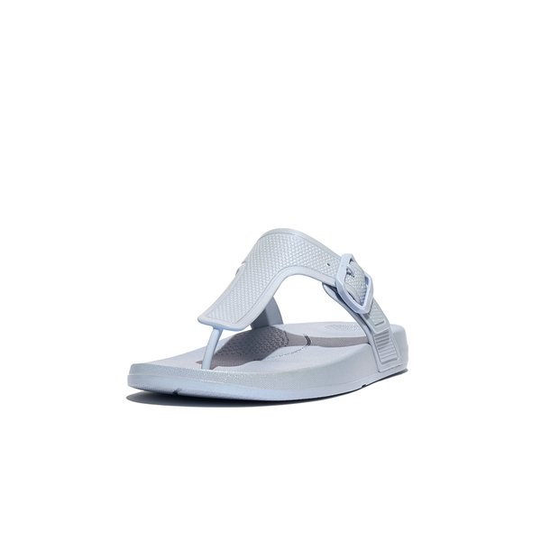 iQUSHION Pearlized Adjustable Buckle Flip-Flops 