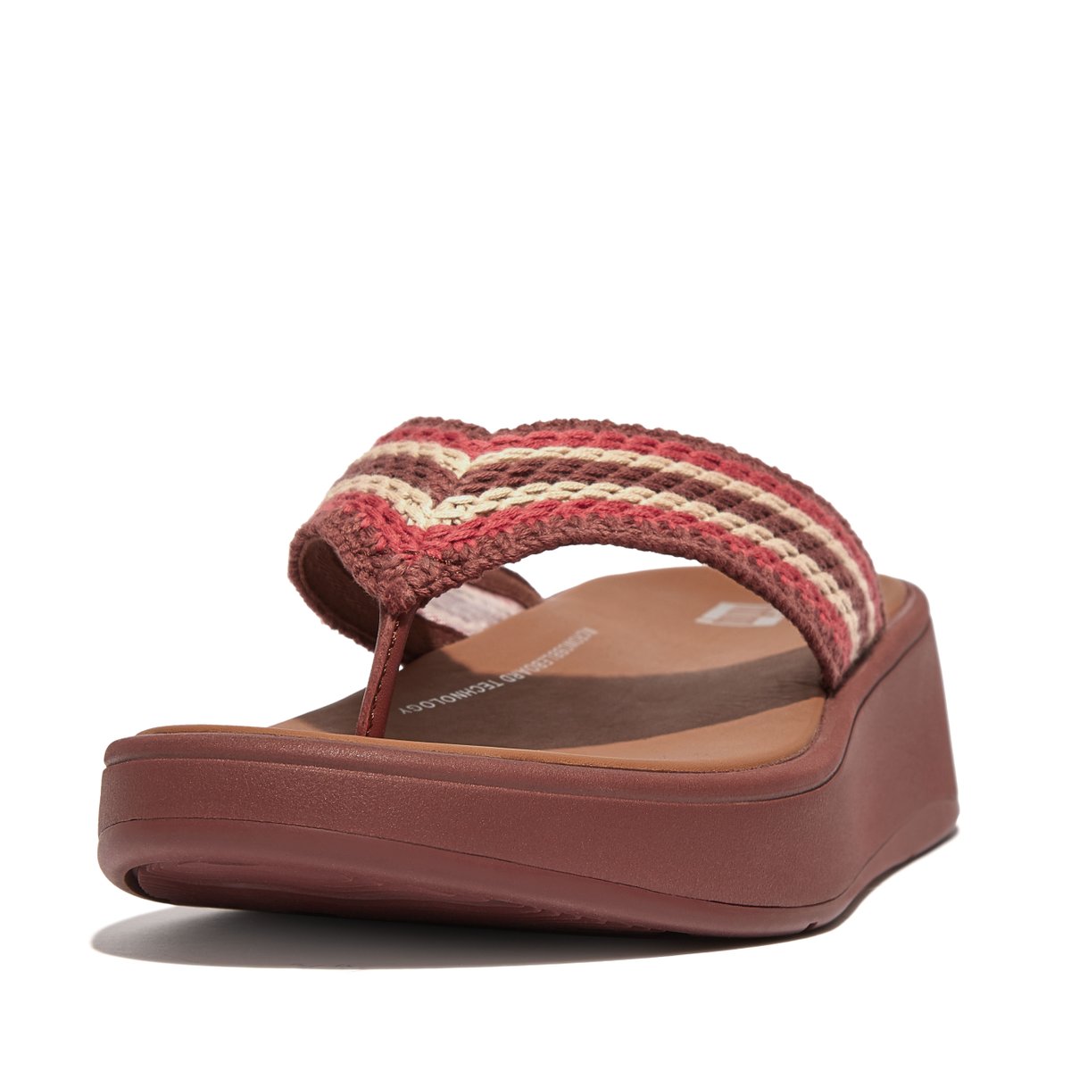 F-Mode Women's Crochet Flatform Toe-Post Sandals - Clay Brown (GM8-886 ...