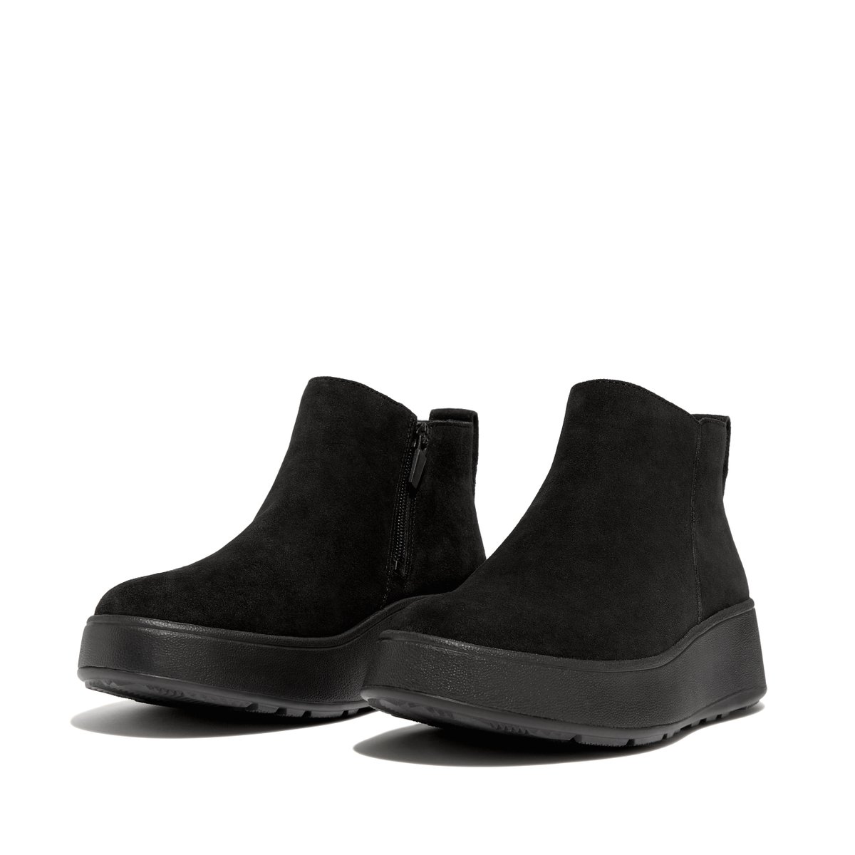 F-Mode Suede Flatform Zip Ankle Boots All Black (GM3-090) | FitFlop ...