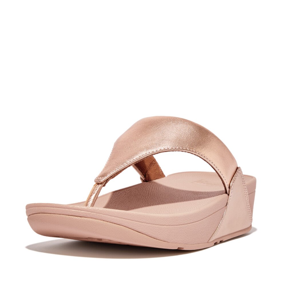 LULU Leather Toe-Post Sandals Tender Blush front view