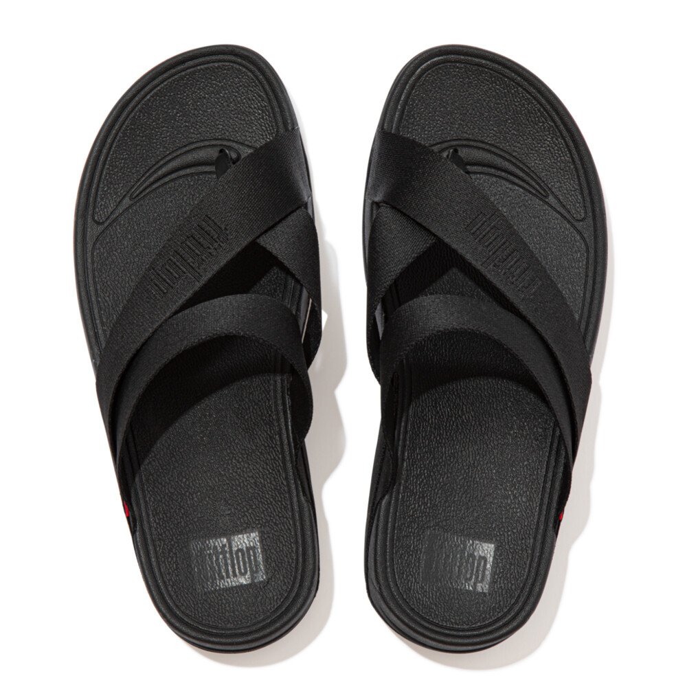 SLING Woven Toe-Post Sandals - All Black (DS7-090)