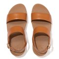 LULU Leather Back-Strap Sandals Light Tan front view