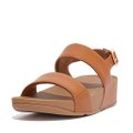 LULU Leather Back-Strap Sandals Light Tan front view