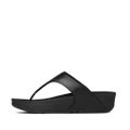 LULU Leather Toe-Post Sandals Black front view