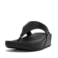 LULU Leather Toe-Post Sandals Black front view