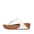 LULU Leather Toe-Post Sandals White front view