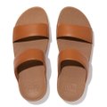 FitFlop LULU Leather Slides Light Tan front view