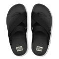 FitFlop SLING Weave Toe-Post Sandals Black front view