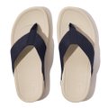FitFlop SURFER Toe-Post Sandals Midnight Navy/White front view