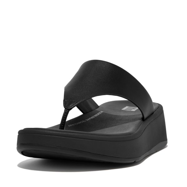 F-MODE Leather Flatform Toe-Post Sandals 