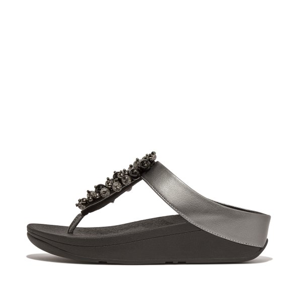 FINO Bauble-Bead Toe-Post Sandals 