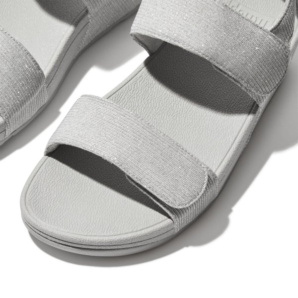 LULU Adjustable Shimmerlux Back-Strap Sandals 