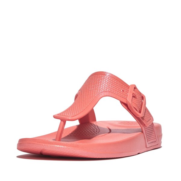 IQUSHION Pearlized Adjustable Buckle Flip-Flops 