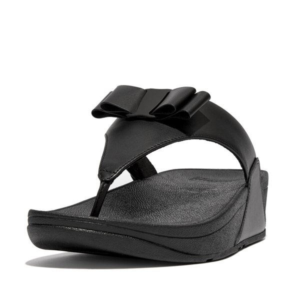LULU Bow Leather Toe-Post Sandals