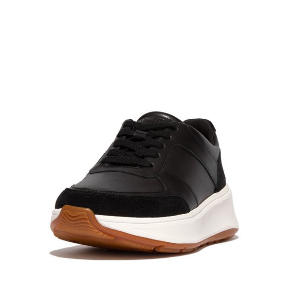 F-MODE Leather/Suede Flatform Sneakers