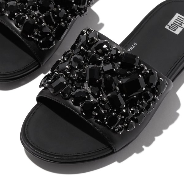 GRACIE Jewel-Deluxe Leather Slides