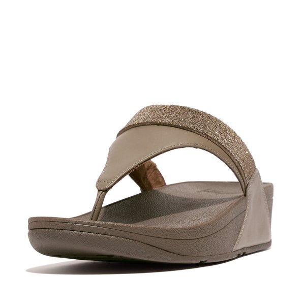 LULU Opul-Trim Leather Toe-Post Sandals