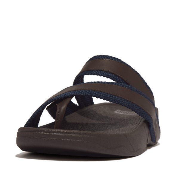 SLING Men's Webbing/Leather Toe-Post Sandals