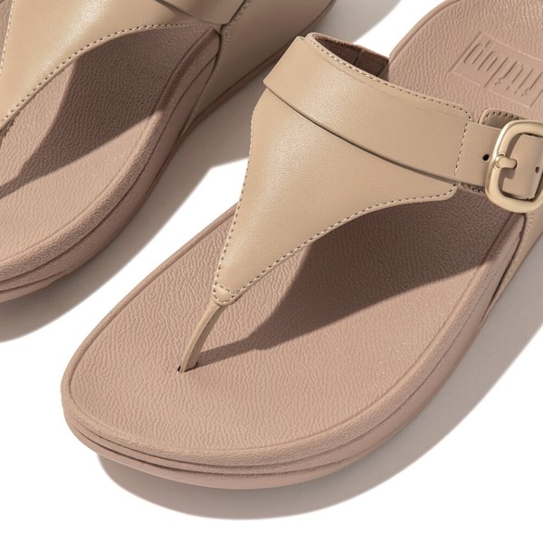 LULU Adjustable Leather Toe-Post Sandals 