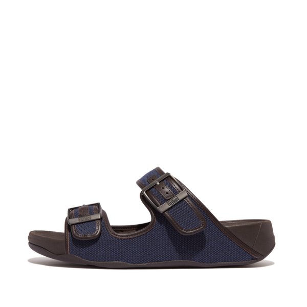 GOGH MOC Mens Buckle Two-Tone Canvas Slides