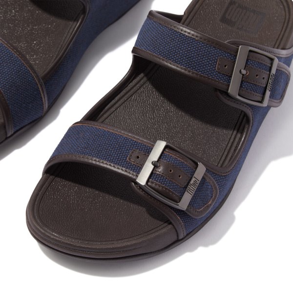 GOGH MOC Mens Buckle Two-Tone Canvas Slides