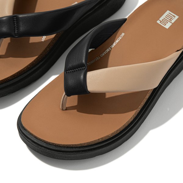 GEN-FF Padded-Strap Leather Toe-Post Sandals