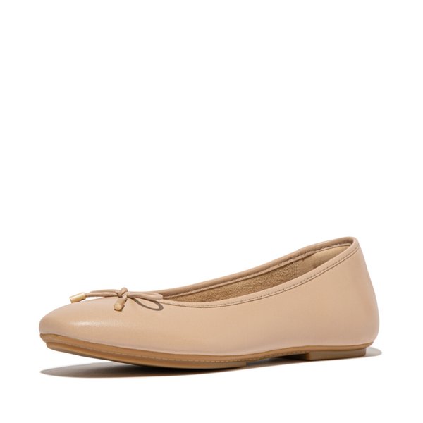 DELICATO Bow Soft Leather Ballet Flats 