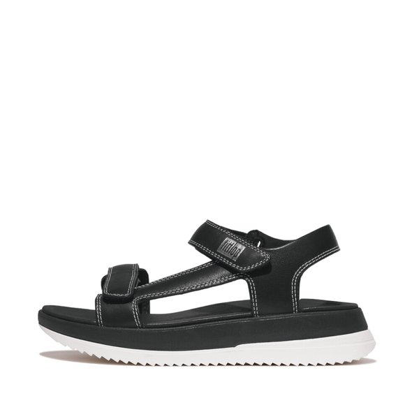 SURFF Adjustable Contrast-Stitch Leather Back-Strap Sandals