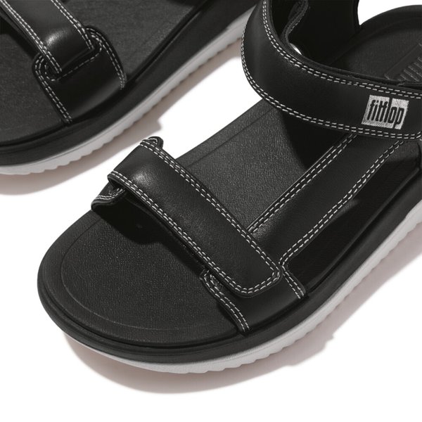 SURFF Adjustable Contrast-Stitch Leather Back-Strap Sandals