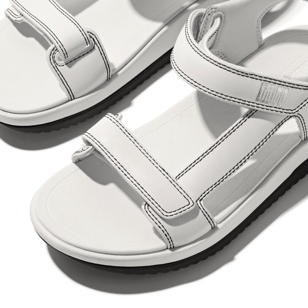 SURFF Adjustable Contrast-Stitch Leather Back-Strap Sandals