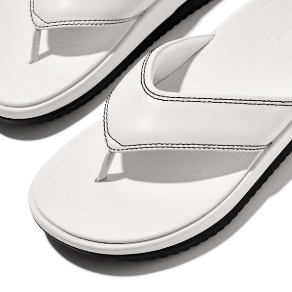 SURFF Contrast-Stitch Leather Toe-Post Sandals