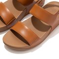 LULU Leather Back-Strap Sandals Light Tan close up