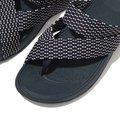 Fitflop SLING Dotted-Weave Toe-Post Sandals Sea Blue/Cream Mix close up
