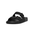 FitFlop iQUSHION Two-Bar Buckle Slides All Black side view