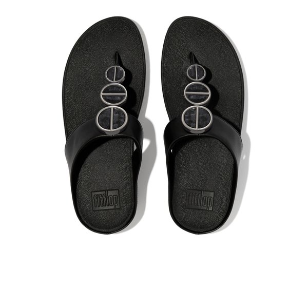 HALO Metallic-Trim Toe-Post Sandals