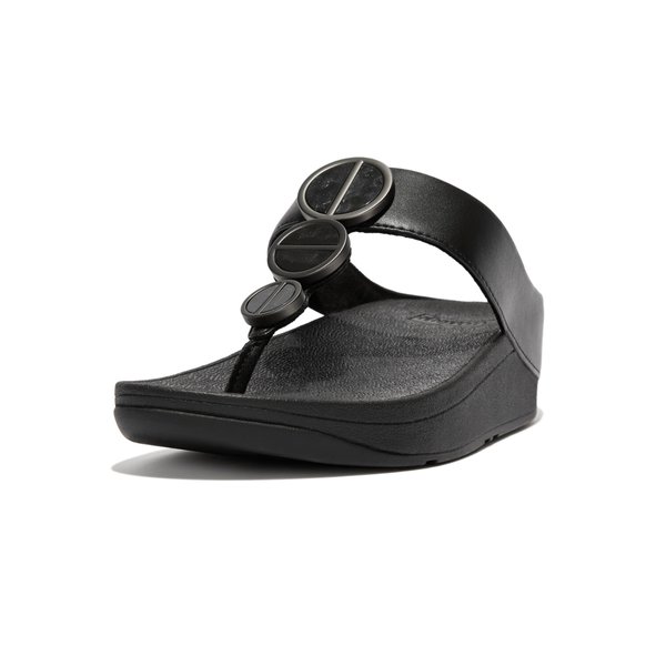 HALO Metallic-Trim Toe-Post Sandals
