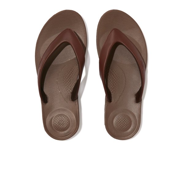 IQUSHION Ergonomic Leather Flip-Flops